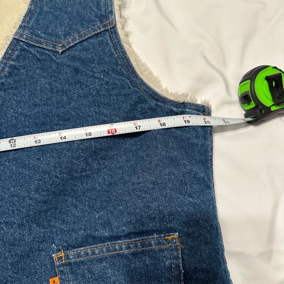 Levi's Blue Denim Jean Sherpa Vest Size M Vintage Made USA orange label - Picture 5 of 9